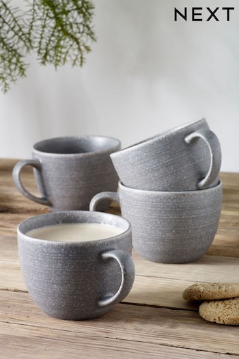 Grey Bronx Set of 4 Cappuccino Mugs (U63123) | £24