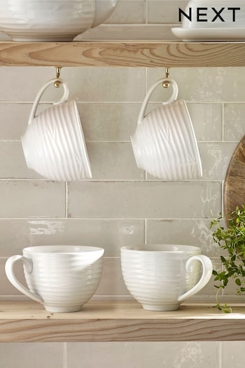 White Malvern Set of 4 Cappuccino Mugs (U63125) | £22