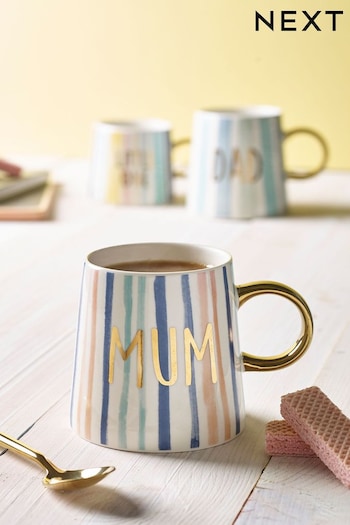 Pink Stripe Mum Mug (U63160) | £7.50