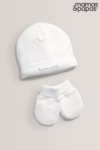 Mamas & Papas White Hello World Hats (U63325) | £14
