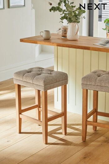 Chunky Weave Mid Natural Wolton Bar Stool (U63344) | £130