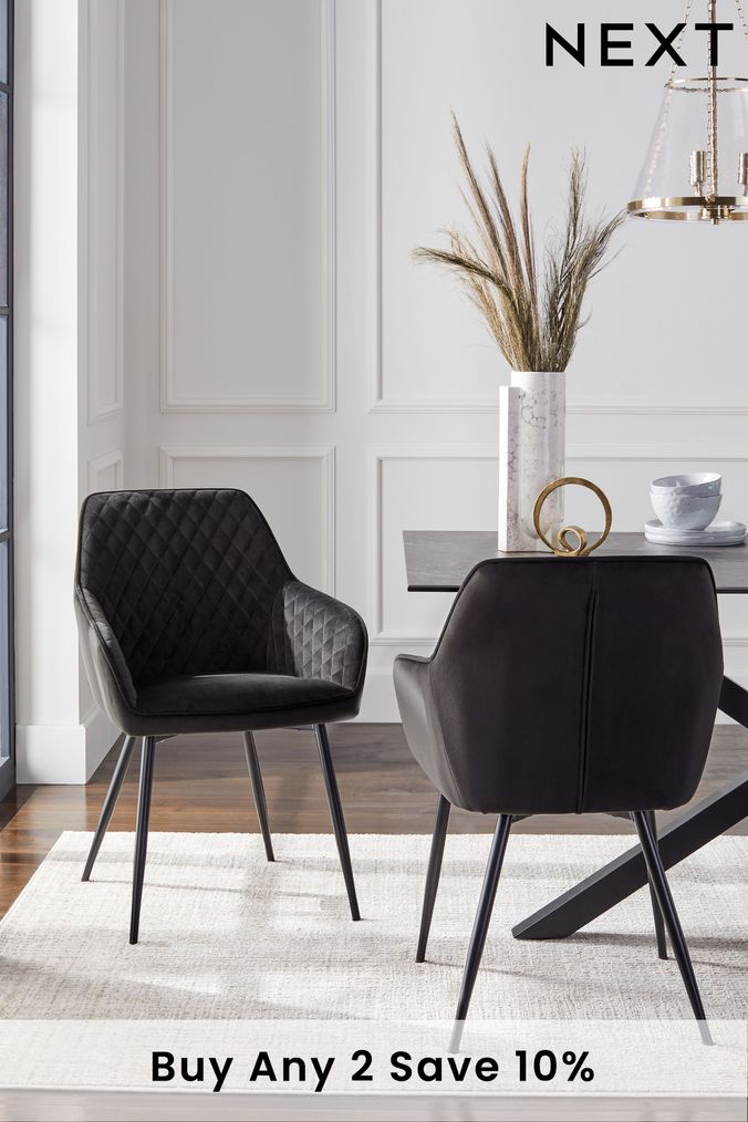 Next black store dining chairs