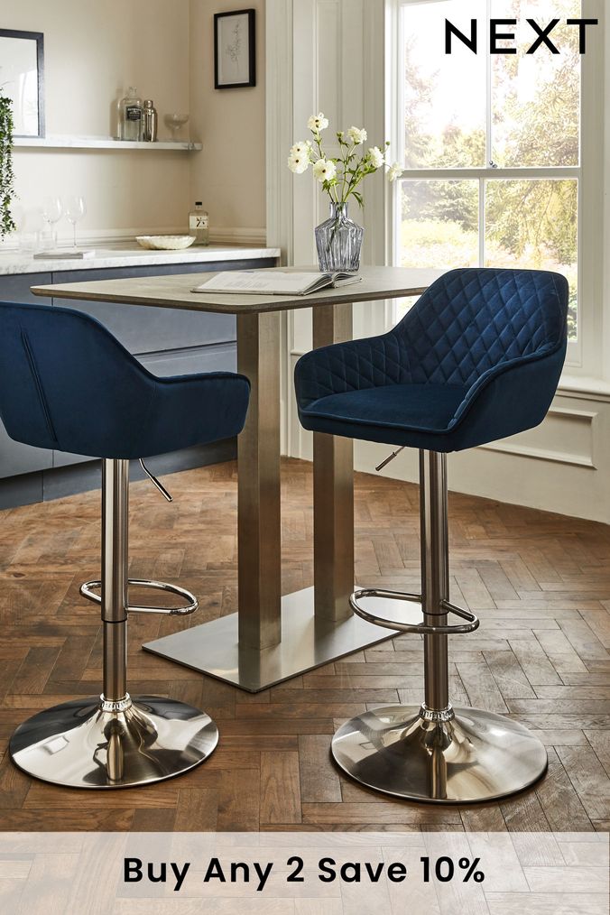 Navy blue bar stools online set of 3
