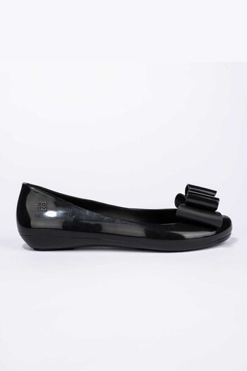 Zaxy Black Glossy Bow Pumps (U63757) | £46