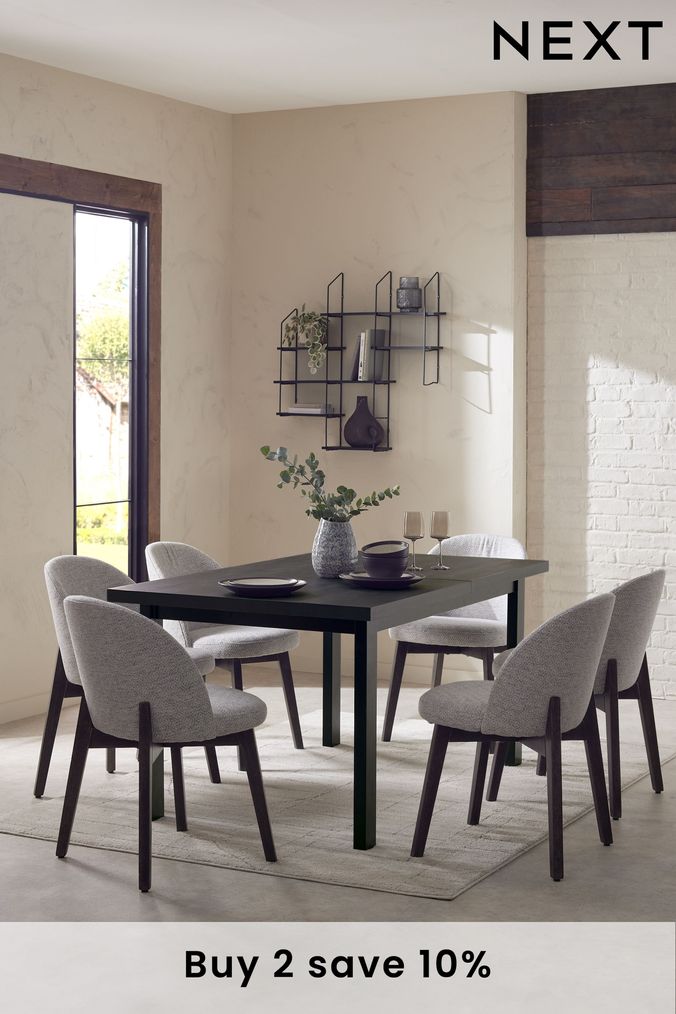 Next black top dining table