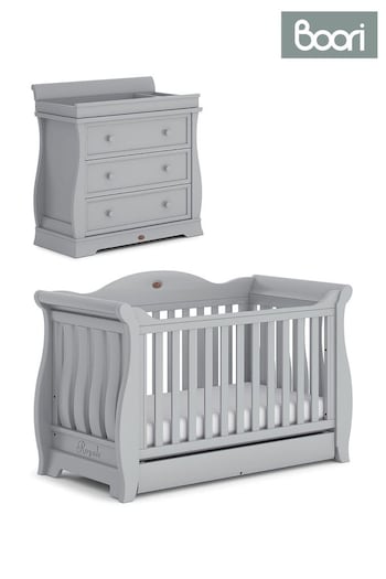 Boori Grey Beautifully Carved Nursery Friendly Unique Paint Cot Bed (U64336) | £2,166