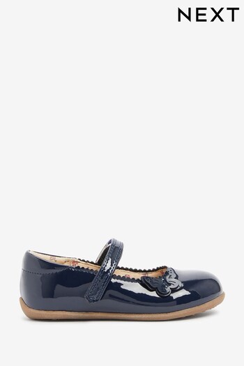 Navy Standard Fit (F) Butterfly Mary Jane Shoes (U64394) | £18 - £20
