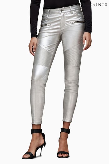 AllSaints Silver Suri Biker Jeans (U64400) | £339