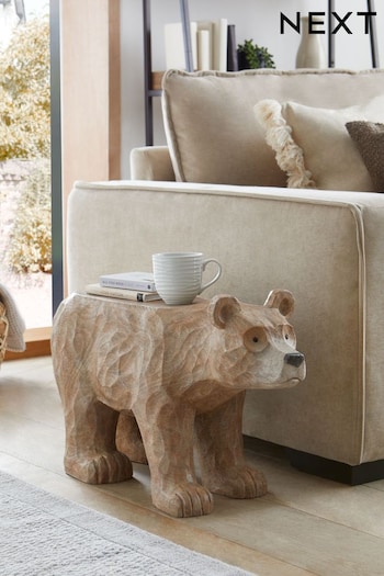 Natural Bear Resin Sofa Side Table (U64706) | £175