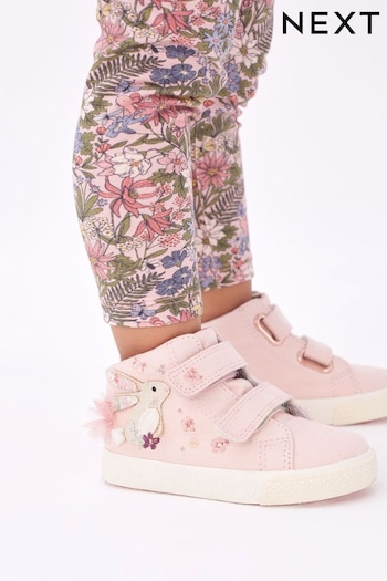 Pink Bunny Standard Fit (F) High Top Trainers (U64846) | £26 - £28