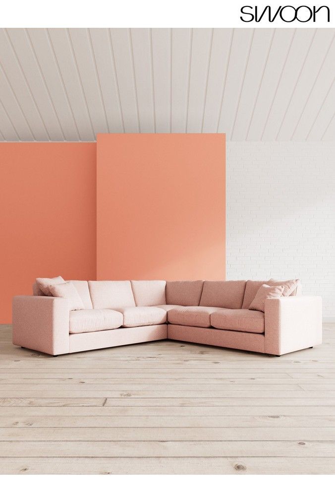 Pale pink outlet corner sofa