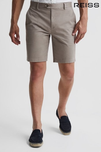 Reiss Mushroom Wicket Modern Fit Cotton Blend Chino Shorts (U65575) | £78