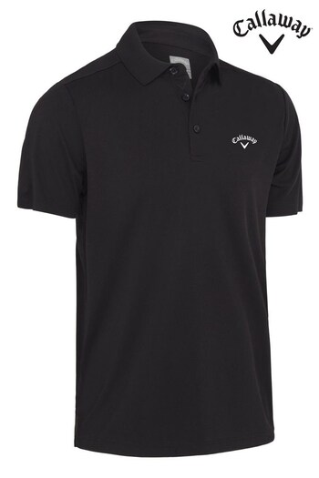Callaway Black Left Chest Logo Tournament Polo Shirt (U65833) | £30