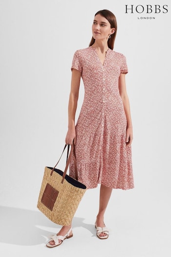 Hobbs Pink Petite Jacinta Dress (U66086) | £99