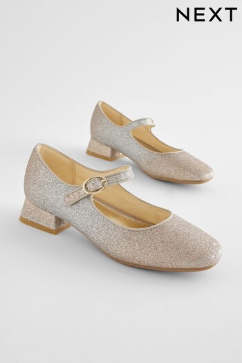 Silver/Gold Ombre Glitter Flared Heel Occasion Shoes (U66123) | £25 - £32