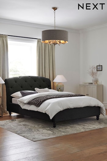 Wool Blend Charcoal Grey Hartford Collection Luxe Upholstered Bed Frame (U66408) | £650 - £850