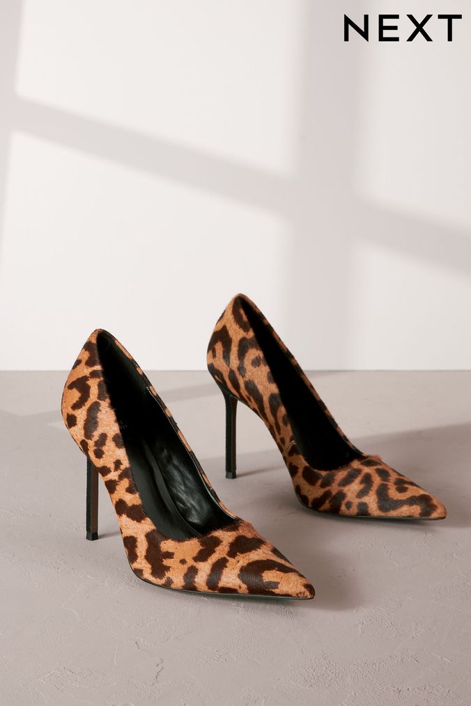 Leopard Womens Heel Shoes Stock Photo - Download Image Now - High Heels,  White Background, Animal Body Part - iStock