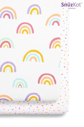 Snuz 2 Pack White Kids Crib Fitted Sheets (U66625) | £20