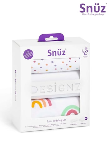 Snuz 3 Piece White Kids Crib Bedding Set (U66645) | £35