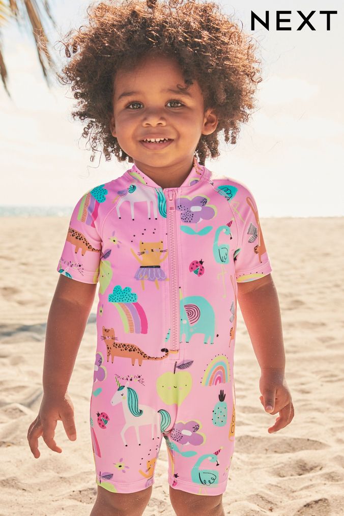 Pink Unicorn Sunsafe Swim Suit (3mths-7yrs) (U67057) | £13 - £16