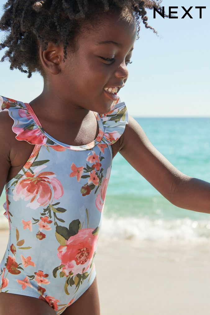 Girls floral swimsuit outlet