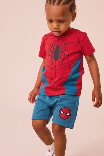 Red/Blue Spider-Man License T-Shirt And style Shorts Set (3mths-8yrs) (U67086) | £17 - £21