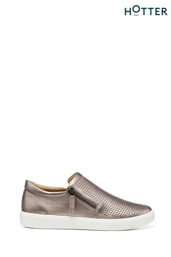 Hotter Gold Daisy Zip-Up Deck Shoes (U67274) | £89