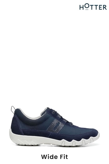 Hotter Navy Leanne II Lace-Up Wide Fit Shoes (U67341) | £105