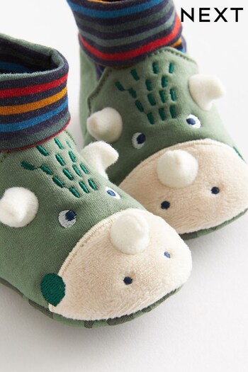 Green Dino Baby Sensory Sock Top Pram Shoes first (0-2mths) (U67443) | £8 - £9