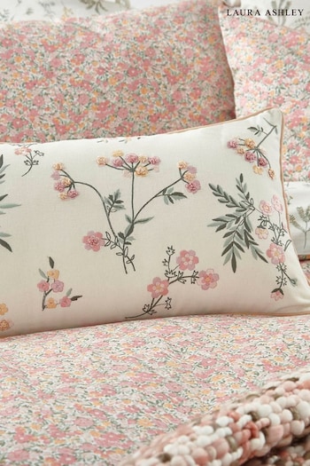 Laura Ashley Coral Pink Crosswell Cushion (U67512) | £55