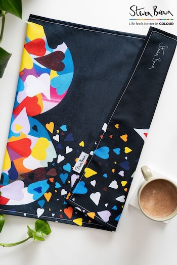 Steven Brown Art Black Heart of Hearts Tea Towel (U67700) | £15