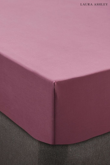 Laura Ashley Mulberry Red 400 Thread Count Cotton Fitted Sheet (U67719) | £30 - £45