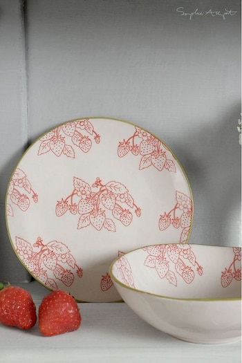Sophie Allport Natural Strawberries Stoneware Side Plate (U67825) | £11