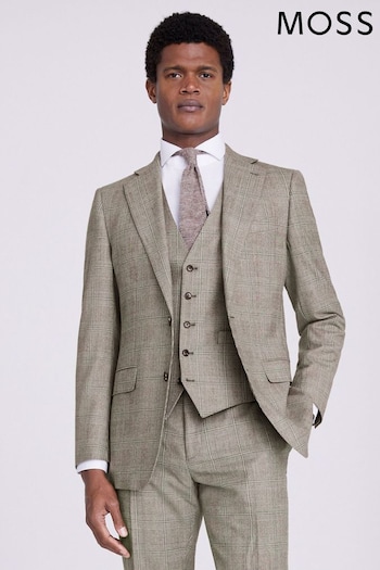 MOSS Nude Performance Tailored Fit Neutral Check Suit (U67879) | £189