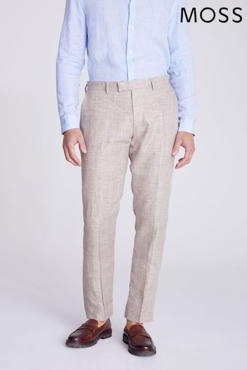 MOSS Tailored Fit Oatmeal Linen Suit: Trousers (U67884) | £110
