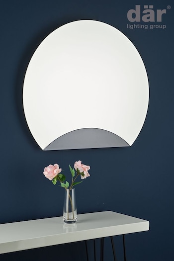 Dar Lighting Black Slice Round Smoked Panel Mirror (U67894) | £118