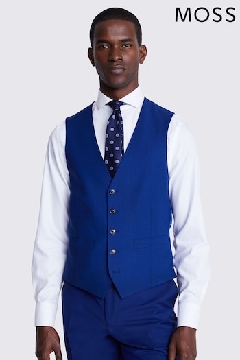 MOSS Tailored Fit Royal Blue Suit Waistcoat (U67931) | £80