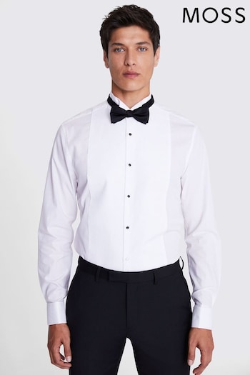 MOSS White Slim Fit Marcella Wing Collar Dress Shirt (U67969) | £60