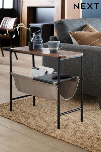 Dark Fabric Sofa Side Table (U68155) | £70