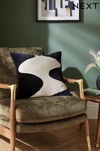 Black/White 50 x 50cm Wave Cushion (U68220) | £22