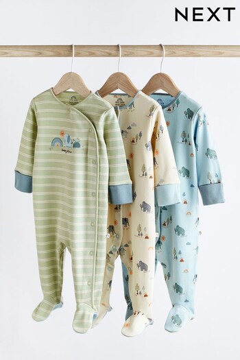 Mint Green Baby Sleepsuits 3 Pack (0-2yrs) (U68432) | £20 - £22