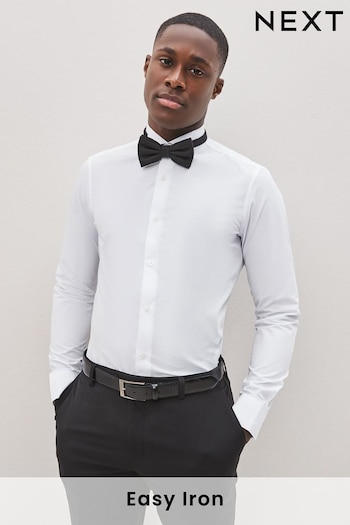 White Skinny Fit Easy Care Single Cuff Wing Collar Shirt (U68613) | £18