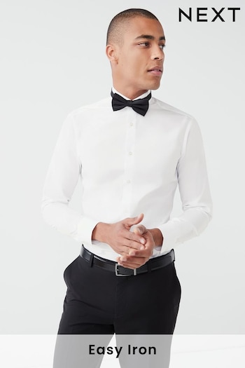 White Slim Fit Easy Care Single Cuff Wing Collar Shirt (U68621) | £18