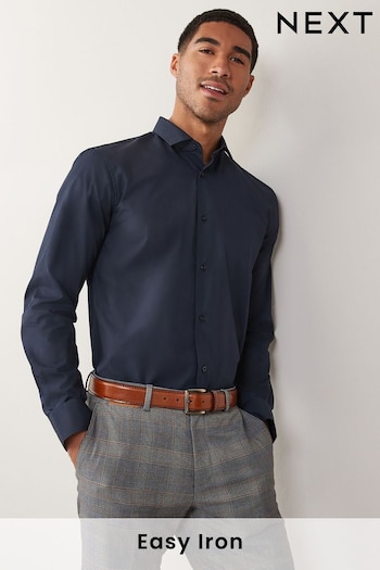 Blue Navy Regular Fit Easy Care Single Cuff Shirt (U68622) | £20