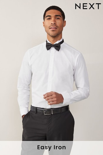 White Regular Fit Easy Care Single Cuff Wing Collar Shirt (U68625) | £18