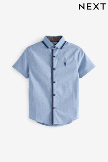 Blue Short Sleeve Colourblock Shirt (3-16yrs) (U68650) | £7.50 - £10