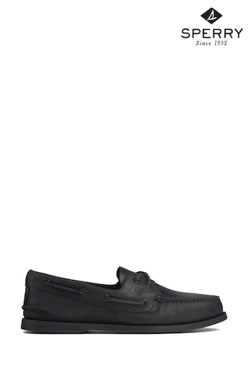 Sperry Authentic Original Black Leather Boat Shoes (U68684) | £100