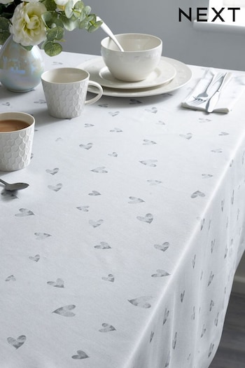 Grey Hearts Wipe Clean Tablecloth Wipe Clean Table Cloth (U68754) | £24 - £28