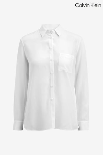 Calvin Klein Natural Silk Pocket Blouse (U68799) | £100