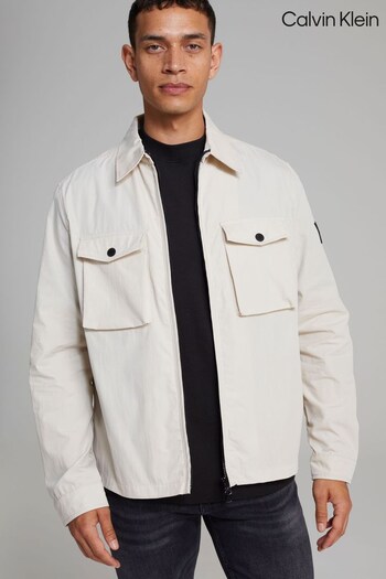 Calvin Klein Stony Beige Recycled Light Shacket (U68887) | £160